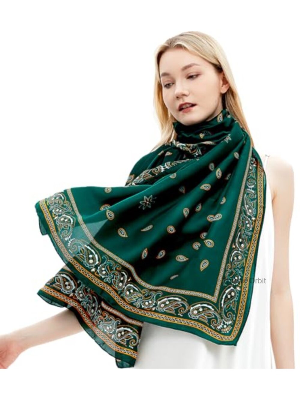 Oversized Silk Satin Scarf Shawl Wrap Lightweight 70x35